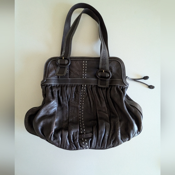 Cole Haan Handbags - Cole Haan Dark Brown Leather Shoulder Bag